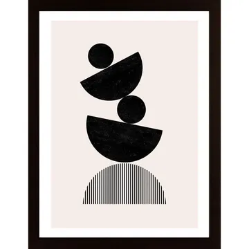 Balance Black& White Poster: En abstrakt statement till ditt hem | Jiroy