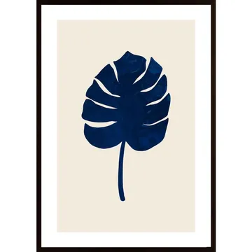 Monstera Marble Blue Poster: Unika detaljer i en modern stil