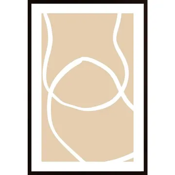 Beige Lines 04 Poster | Design i monokromt mönster