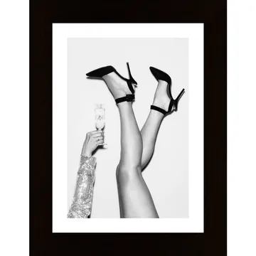 Champagne Legs Black And White Poster