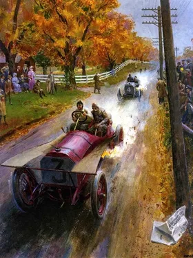 Tavelbutiken Vintage Race-cars,painting, Målningar i storlek 30x40 cm