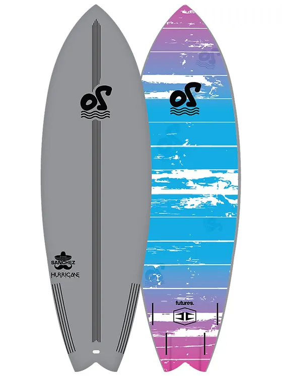 Ocean Storm Sanchez 5'10 Softtop Surfboard grey
