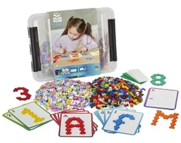 Bygg, lek och lär med Plus-Plus ABC & 123 Box / 2000 bitar