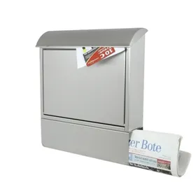 Postlåda, rostfritt stål med tidningshållare