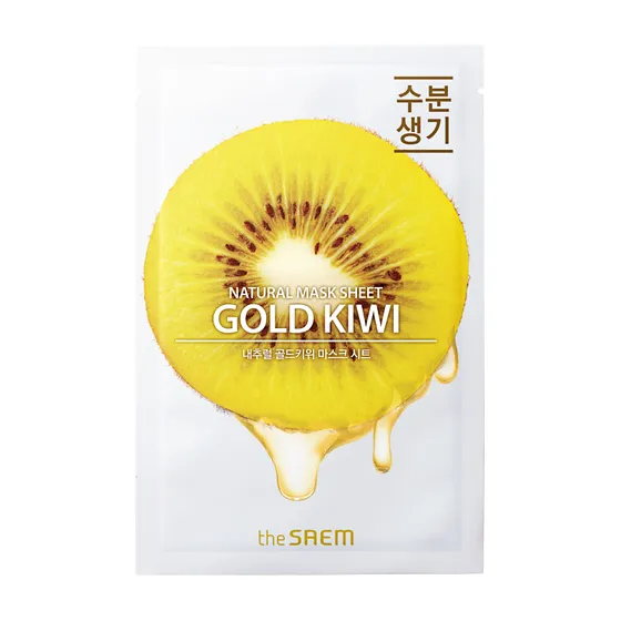 The Saem Natural Gold Kiwi Mask Sheet Mascarilla Kiwi Dorado 21 ml