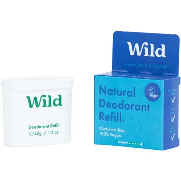 Wild Men's Natural Deodorant Refill - Njut av Frisk Bomull & Sea Salt