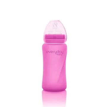 Everyday Baby nappflaska med värmeindikator Healthy240 ml, rosa