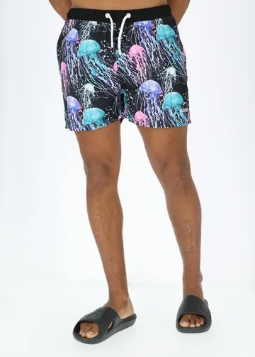 Pacific Beachshorts, Neon Deep Jellyfish, 2xl | Badkläder