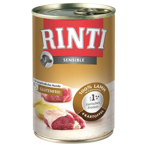 Ekonomipack: RINTI Sensible 24 x 400 g - Lamm & potatis