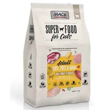 MAC's Superfood för katter: Anka, kalkon, kyckling & bergsörter - Ekonomipack: 2 x 7 kg