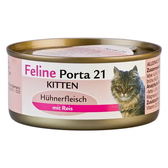 Ekonomipack: Feline Porta 21 24 x 156 g - Kitten - Kyckling med ris