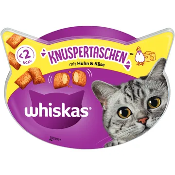 Whiskas Temptations: oemotståndligt kattgodis med kött & ost | 8 x 60 g