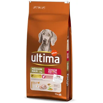 Ultima Medium/Maxi Senior Chicken 12 kg: Optimera hälsan hos din äldre hund