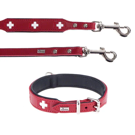 HUNTER Swiss halsband + koppel - Halsband storlek 55 + koppel 200 cm/18 mm