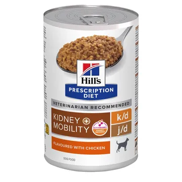 Hill's Prescription Diet k/dMobility med kyckling 24 x 370 g: Stöd njurarna och lederna