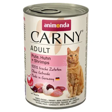 Animonda Carny Adult 6 x 400 g Kalkon, kyckling & räkor: För mäskiga katter