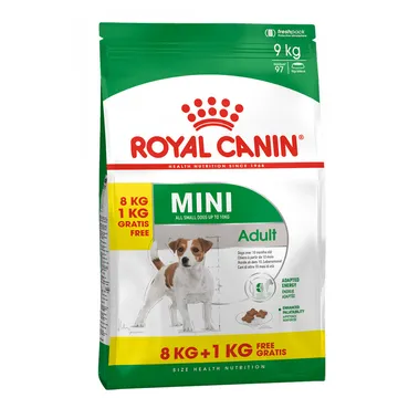 1 kg / 3 kg på köpet! 9 kg / 18 kg Royal Canin Size hundfoder i bonuspåse - Mini Adult (8 kg + 1 kg på köpet!)