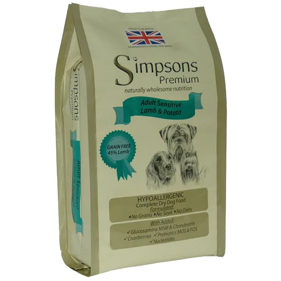 Simpsons Premium Adult Sensitive Lamb & Potato - Ekonomipack: 2 x 12 kg