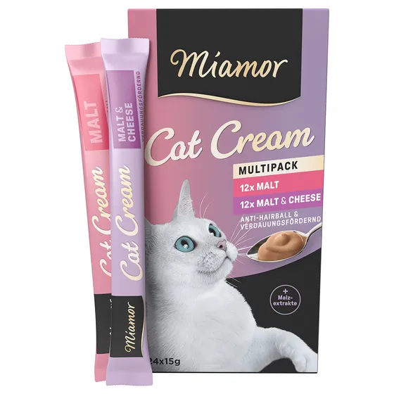 Miamor Cat Snack Malt Cream & Malt Cheese Multibox - 24 x 15 g
