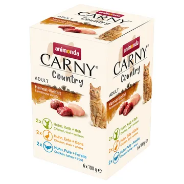 Animonda Carny Country Adult Multipack 6 x 100 g för Katter - Många Smaker (3 sorter)