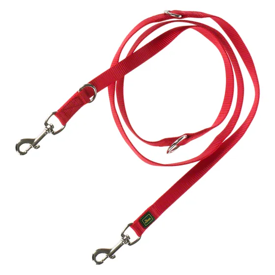 HUNTER set: Vario Basic Alu Strong Halsband + koppel, rött - Halsband stl. M + koppel 200 cm/20 mm