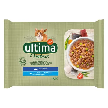 Ultima Cat Nature 12 x 85 g - TonfiskHavsfisk: En komplett delikatess för din älskade katt