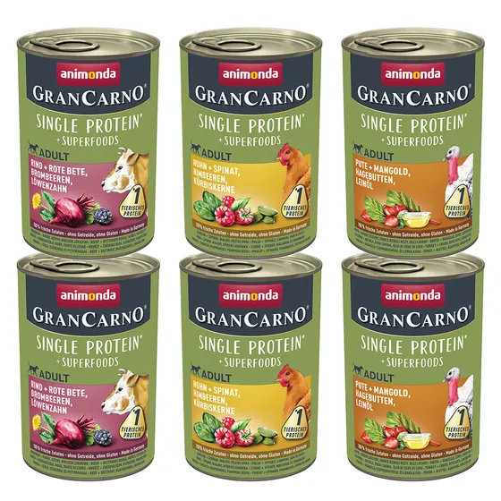 Animonda GranCarno Adult Superfoods Mix Ekonomipack: 24 x 400 g Mix