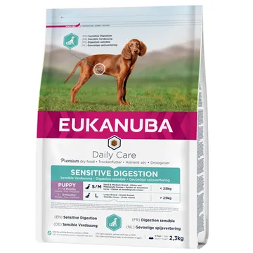 Eukanuba Puppy Sensitive Digestion med Kyckling & Kalkon: Utforska den Optimala Näringen för Valpar