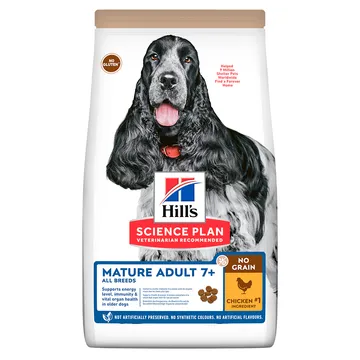 Hill's Science Plan Mature Adult 7: Näringsrikt torrfoder utan spannmål för äldre hundar