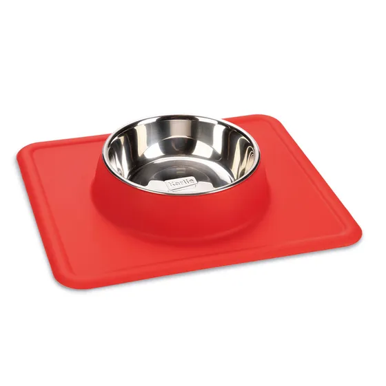 Karlie Dex Silikon hundskål - 350 ml, Ø 14 cm röd
