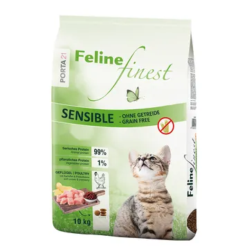Ekonomipack: 2 x 10 kg Porta 21 Torrfoder för Katter - Feline Finest Sensible - Spannmålsfritt