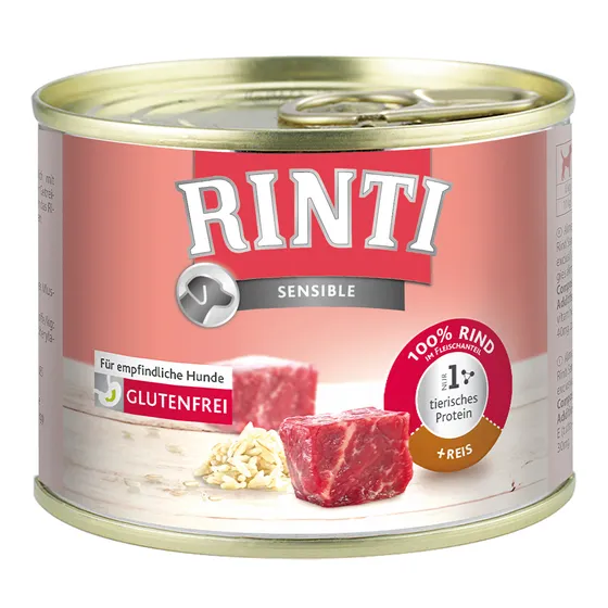 RINTI Sensible 6 x 185 g - Nötkött & ris