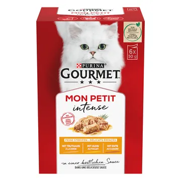 Gourmet Mon Petit 6 x 50 g - Anka, Kyckling, Kalkon: En Måltid för Kinkiga Katter