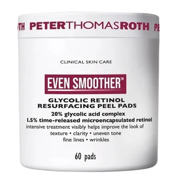 Skräm bort rynkorna med Peter Thomas Roth Even Smoother Glycolic Retinol Resurfacing Peel Pads - 60 Pads