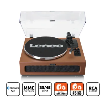 Lenco LS-430 Bluetooth-skivspelare i brun: Njut av dina favoritskivor
