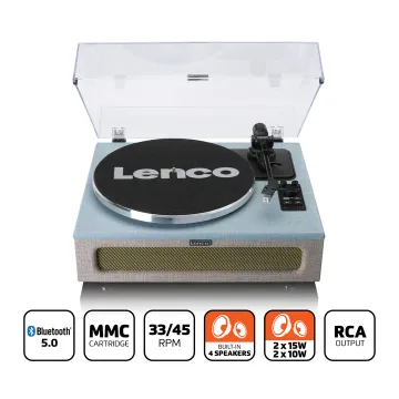 Lenco LS-440 Blå/Beige, Skivspelare med Bluetooth