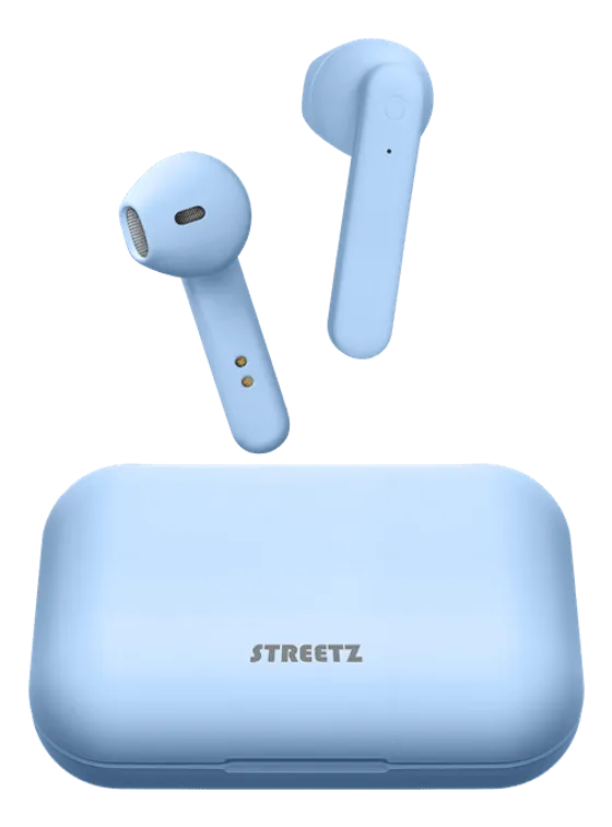 Streetz True Wireless Stereo hörlurar med laddningsetui - Mattblå