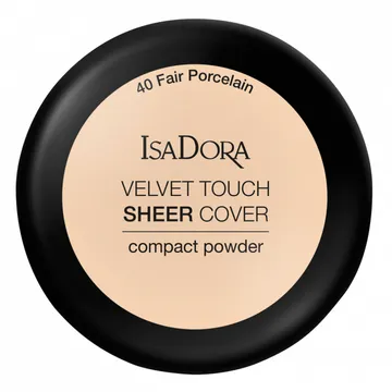 IsaDora Velvet Touch Sheer Cover Compact Powder 40 Fair Porcelain: Smidig matt hud med silkeslen finish