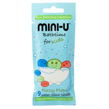 MINI-U Bath Fizzy Plops 9 vattenfärgstabletter