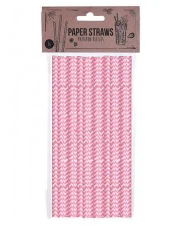 Party Collection Paper Straw ZigZag Pink: Pigga upp din fest