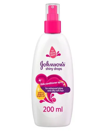 Johnson's Shiny Drops Barnbalsam Spray 200 ml: För Silkeslent och Friskt Hår