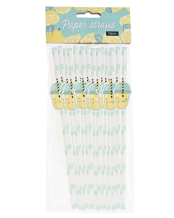 Party Collection Paper Straw Lemonade