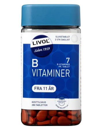 Livol Vitamin B - 7 Vitaminer för Minskning av Trötthet & Utmattning