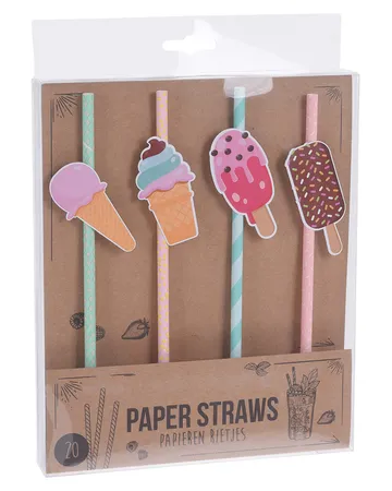 Party Collection Paper Straw Ice Cream: Skräddarsy sommaren med en unik sugrörstund!