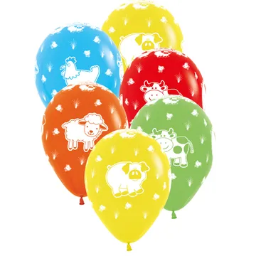 Ballonger, Gårdens Djur 6 st - Livfulla För Barnkalaset