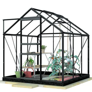 Lykke Växthus Glas 3,8m2 svart: En oas för trädgårdsentusiaster