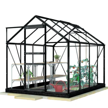 Lykke Växthus Glas 5m2, svart: Den Perfekta Oasen För Växtodlingsentusiaster