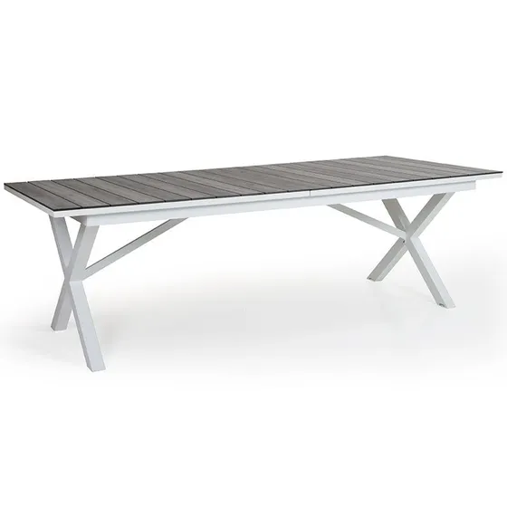 Brafab, Hillmond utdragbart bord 100x238-297 cm vit/grå