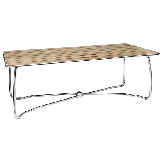 Hillerstorp, Spring matbord 110x220 cm teak/stål