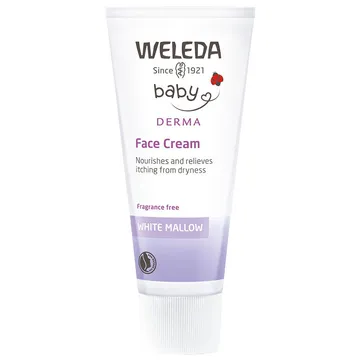 Weleda White Mallow Face Cream: Lugnande ansiktskräm för torr och känslig babyhud